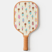 Raquette De Pickleball Cute Pastel Motif de crème glacée (Verso)