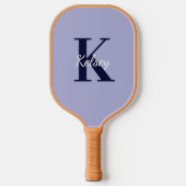Raquette De Pickleball Cute Pastel Purple Monogrammé Prénom initial (Recto)