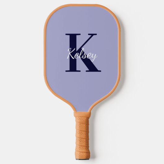 Raquette De Pickleball Cute Pastel Purple Monogrammé Prénom initial (Recto)