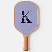 Raquette De Pickleball Cute Pastel Purple Monogrammé Prénom initial (Verso)