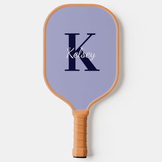 Raquette De Pickleball Cute Pastel Purple Monogrammé Prénom initial (Verso)