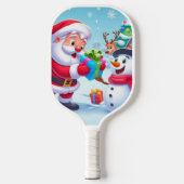 Raquette De Pickleball Cute Père Noël et Snowman (Recto)