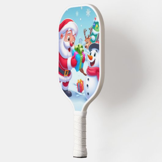 Raquette De Pickleball Cute Père Noël et Snowman (Gauche)