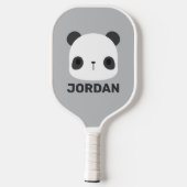 Raquette De Pickleball Cute petit ours Panda avec nom personnalisé (Verso)