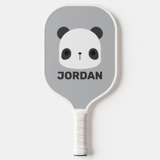 Raquette De Pickleball Cute petit ours Panda avec nom personnalisé (Recto)