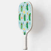 Raquette De Pickleball Cute Pickleball jouer Pickleball sur bleu clair (Gauche)