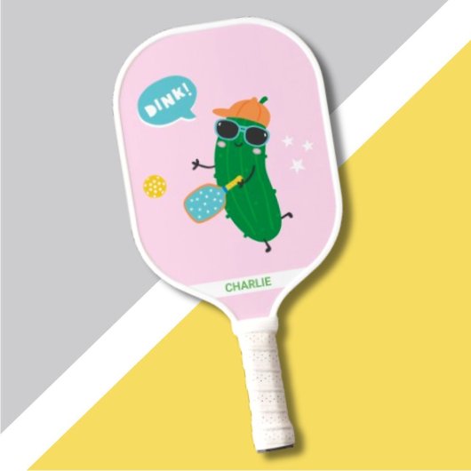 Raquette De Pickleball Cute Pickles playing Pickleball Pink