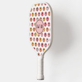 Raquette De Pickleball Cute Pink Smile Face Pattern Monogram (Gauche)