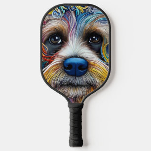 Raquette De Pickleball Cute Pop Art Terrier