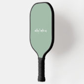 Raquette De Pickleball Cute Preppy Pastel Green Nom complet Monogramme (Gauche)