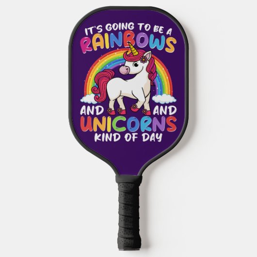 Raquette De Pickleball Cute Rainbow Unicorn Cool Anniversaire présent drô (Recto)