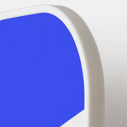 Raquette De Pickleball Cute Vibrant Bleu Bleu Bleu BLANC TITRES Texte (Détail gauche)