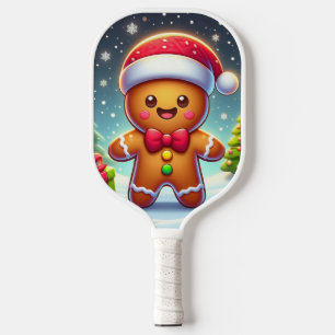 Raquette De Pickleball Cute Whimsical Noël/homme en pain d'épices d'hiver