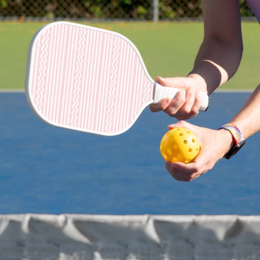 Raquette de Pickleball CuteChampion Rayure Rose & (Insitu)