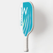 Raquette De Pickleball Cyan Best Grand-mère avec initiales monogrammes (Gauche)