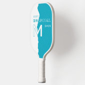 Raquette De Pickleball Cyan Best Grand-mère avec initiales monogrammes av (Gauche)