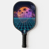 Raquette De Pickleball Cyber-Pulse Neon Soundwave Modern 80s  (Verso)