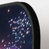 Raquette De Pickleball Cyber-Pulse Neon Soundwave Modern 80s  (Détail gauche)