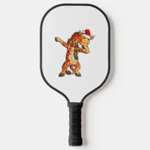 Raquette De Pickleball Dabbing Giraffe Père Noël T Shirt Christmas Kids B