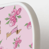 Raquette De Pickleball Dachshund cadeau floral rose (Détail gauche)