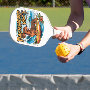 Raquette De Pickleball Dachshund Riding Surf