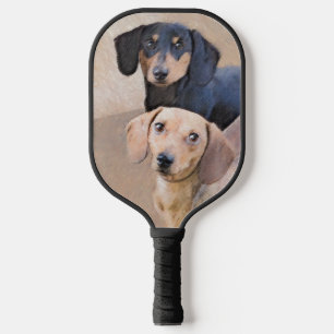 Raquette De Pickleball Dachshund (Smooth) Peinture - Art Chien original