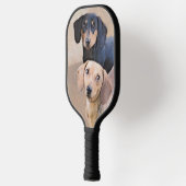 Raquette De Pickleball Dachshund (Smooth) Peinture - Art Chien original (Gauche)