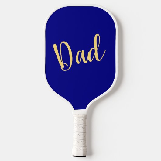 Raquette De Pickleball DAD Fancy Script Vibrant Royal Blue Arrière - plan (Verso)