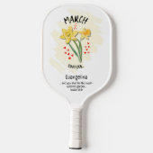 Raquette De Pickleball Daffodique du mois de naissance de la marque chrét (Verso)