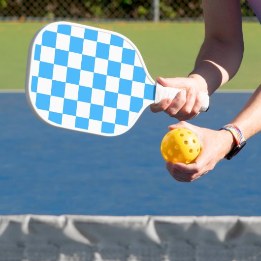 Raquette De Pickleball Damier bleu clair classique (Insitu)