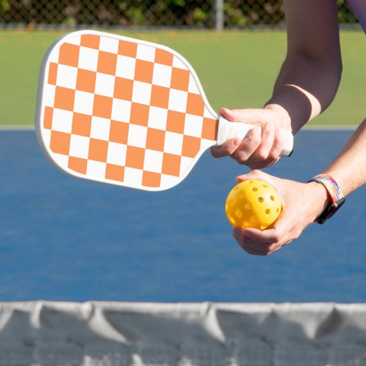 Raquette De Pickleball Damier orange visuel classique (Insitu)