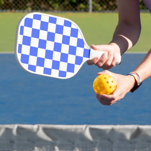 Raquette De Pickleball Damier saphir classique visuel (Insitu)