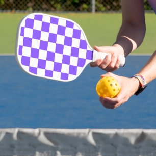 Raquette De Pickleball Damier violet classique visuel