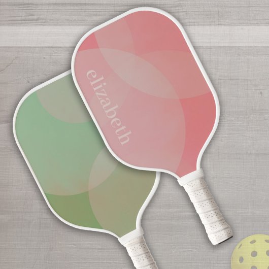 Raquette De Pickleball Danois Pastels Circles et tourbillons avec nom Ser