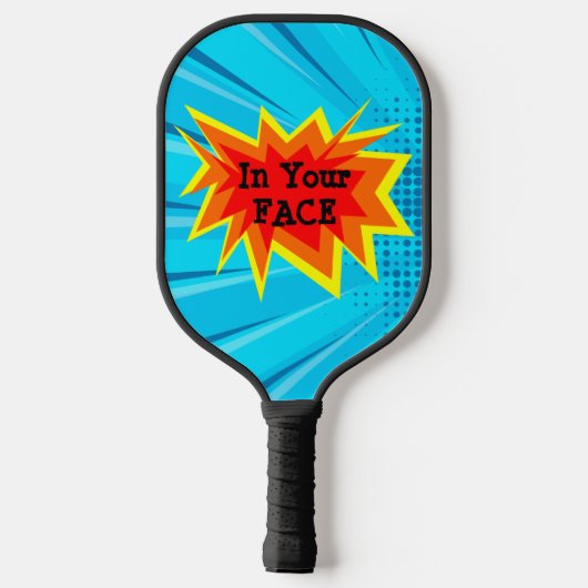 Raquette De Pickleball Dans Votre Visage Funny Blue Smack Talk Servez Pic (Verso)