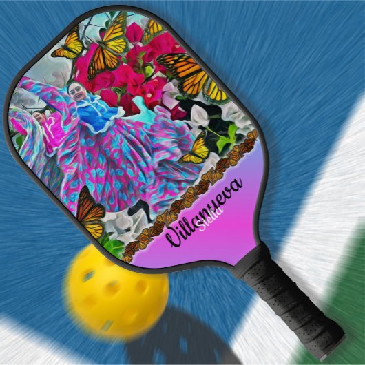 Raquette De Pickleball Danse avec Fleurs et Papillons PV01