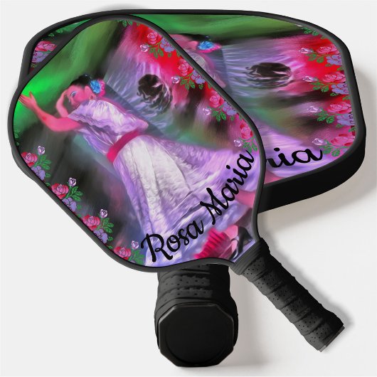 Raquette De Pickleball Danseuse mexicaine et Rose 0175