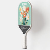 Raquette De Pickleball Décembre Fleur de naissance Nom personnalisé (Gauche)