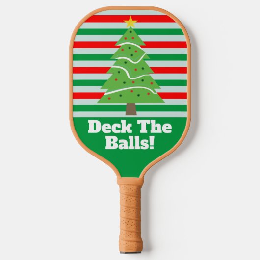 Raquette De Pickleball Deck The Balls Funny Christmas Tree Jeux (Recto)