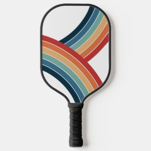 Raquette De Pickleball Décor couleur double rétro style arc-en-ciel
