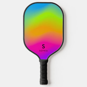 Raquette De Pickleball Dégradé arc-en-ciel néon lumineux de couleur moder