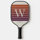 Raquette De Pickleball Dégradé de coucher de soleil à monogramme (Verso)
