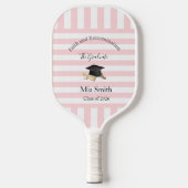 Raquette de Pickleball Dégradé Mignon Rayure Rose (Recto)
