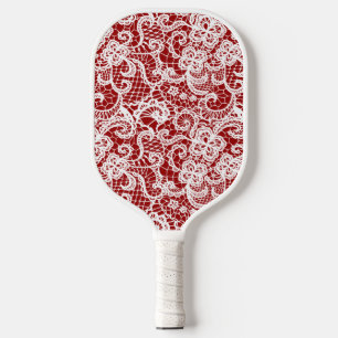 Raquette De Pickleball Dentelle blanche sur rouge
