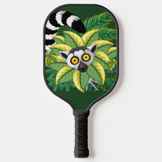 Raquette De Pickleball Des lémuriens de Madagascar dans la jungle exotiqu (Recto)