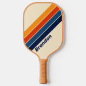 Raquette De Pickleball Desert Retro Arc-en-ciel avec nom (Recto)