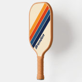 Raquette De Pickleball Desert Retro Arc-en-ciel avec nom (Gauche)
