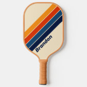 Raquette De Pickleball Desert Retro Arc-en-ciel avec nom (Verso)
