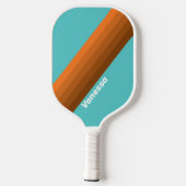 Raquette De Pickleball Desert Teal Stripes with Name (Verso)