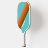 Raquette De Pickleball Desert Teal Stripes with Name (Gauche)